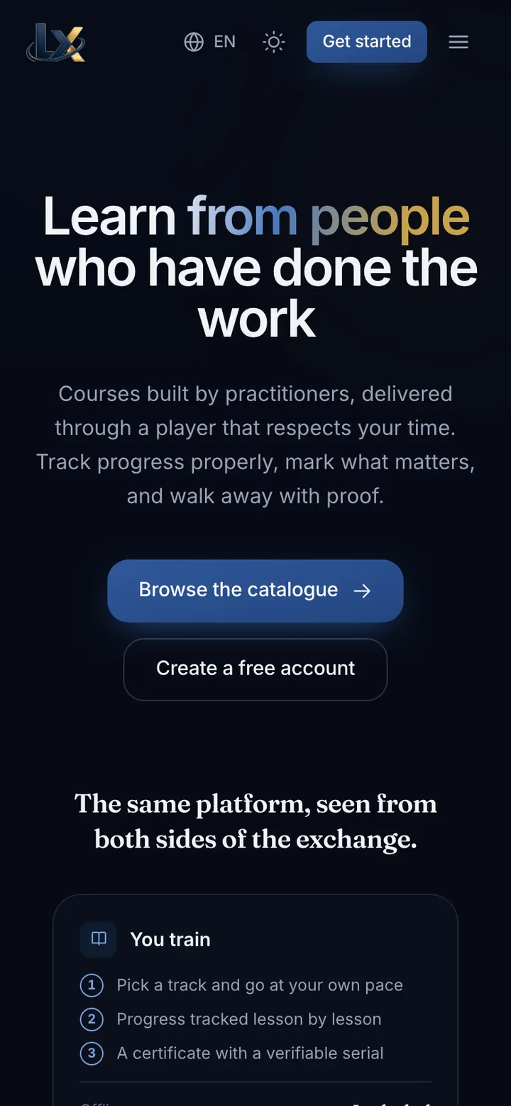 Lumina — Learning Platform mobile screenshot 1