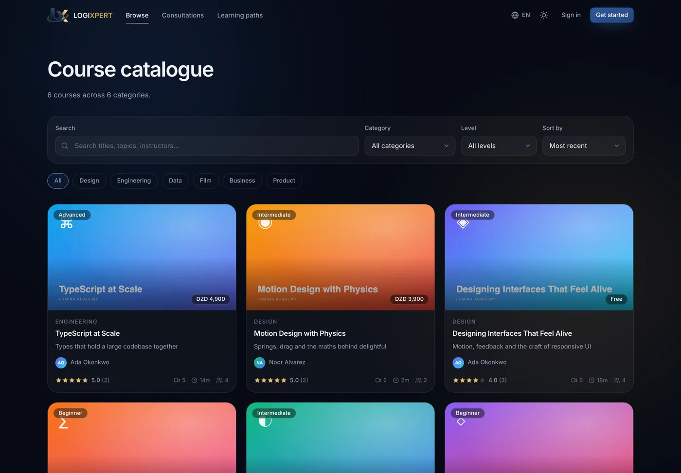 Lumina — Learning Platform large-screen screenshot 2